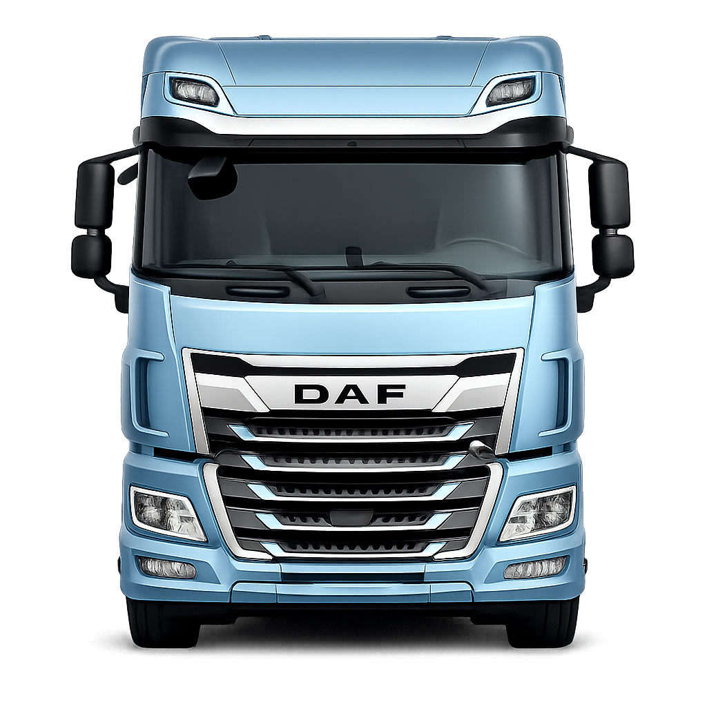 Freigestellter DAF XF LKW in der Frontansicht